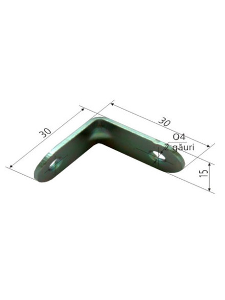 COLTAR METALIC DREPTUNGHIULAR SIMPLU 16/30X30MM