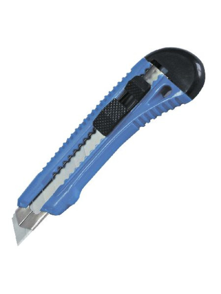 CUTTER PLASTIC CU GHIDAJ SI BUTON BLOCARE - 18MM