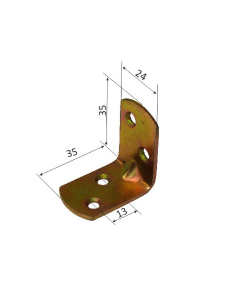 COLTAR METALIC DREPTUNGHIULAR 24/35X35MM
