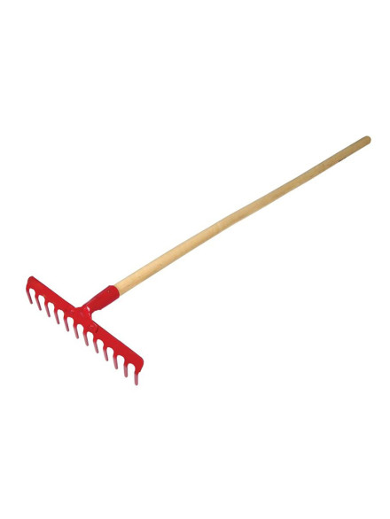 GREBLA METALICA CU MANER LEMN 110CM / 12 DINTI