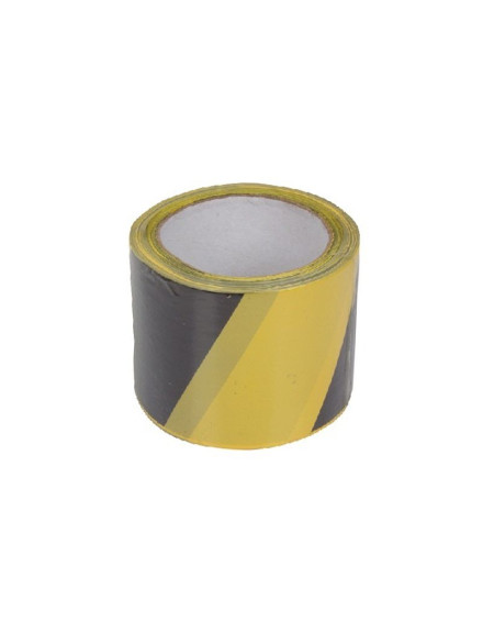 BANDA AVERTIZARE BICOLORA NEGRU-GALBEN 120MM / 100M